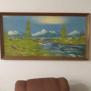 3 paintings  art lover landscape  oil on canvas 1- r.c.adkins signed r silva .